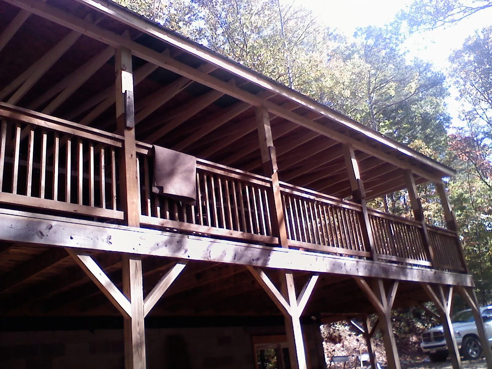 Timber framing under a new elevated porch and deck — Roof Leak Repair in Camp Dennison by Roofing Brothers